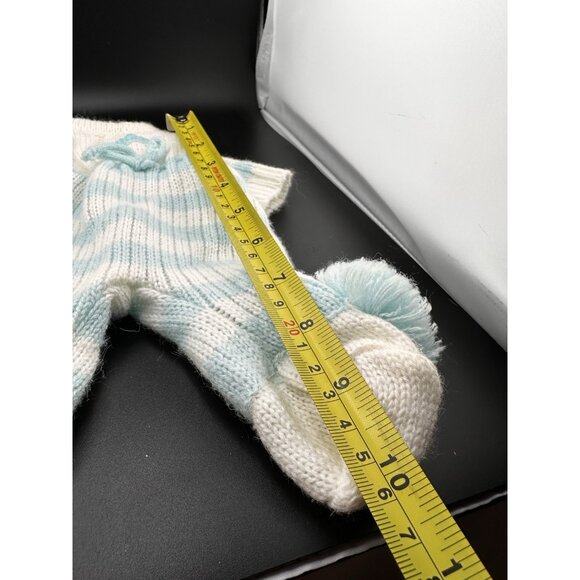 CPK Cabbage Patch Kids Vtg Baby Bean Butt BBB Blue White Knit Sleeper With Hat - Picture 7 of 13